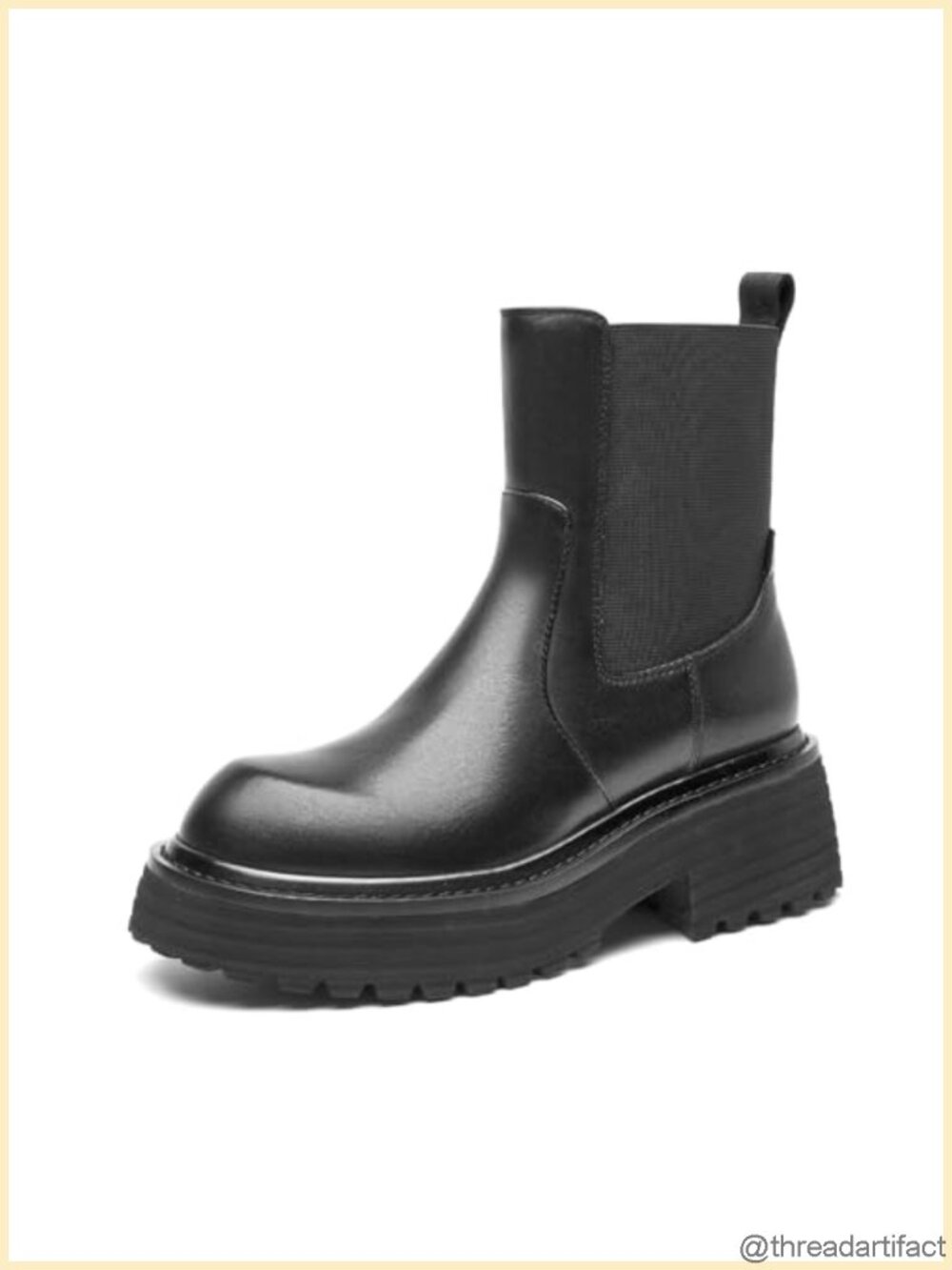 Platform Chelsea Boots Calfskin Chunky Slip-On Ankle Boot